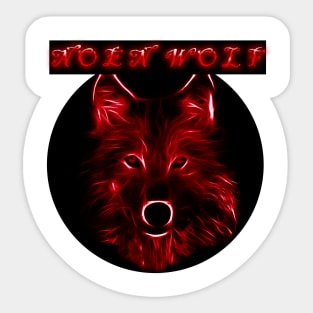 Neon Wolf Sticker